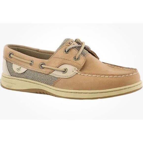 Sperry Women's Bluefish 2 Eye Boat Shoe Linen Oat Size 6M Casual - Picture 1 of 13